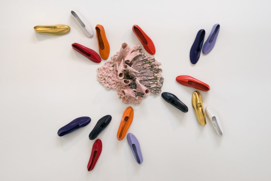 Installation view of Los Super Elegantes "I Am The Door"
