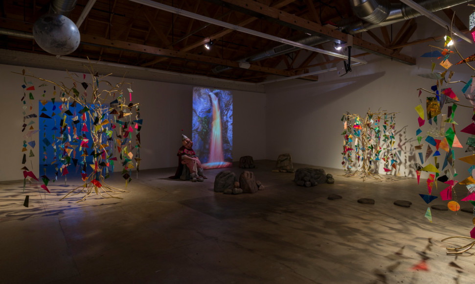 Installation view of Marnie Weber "Chapel of the Moon"