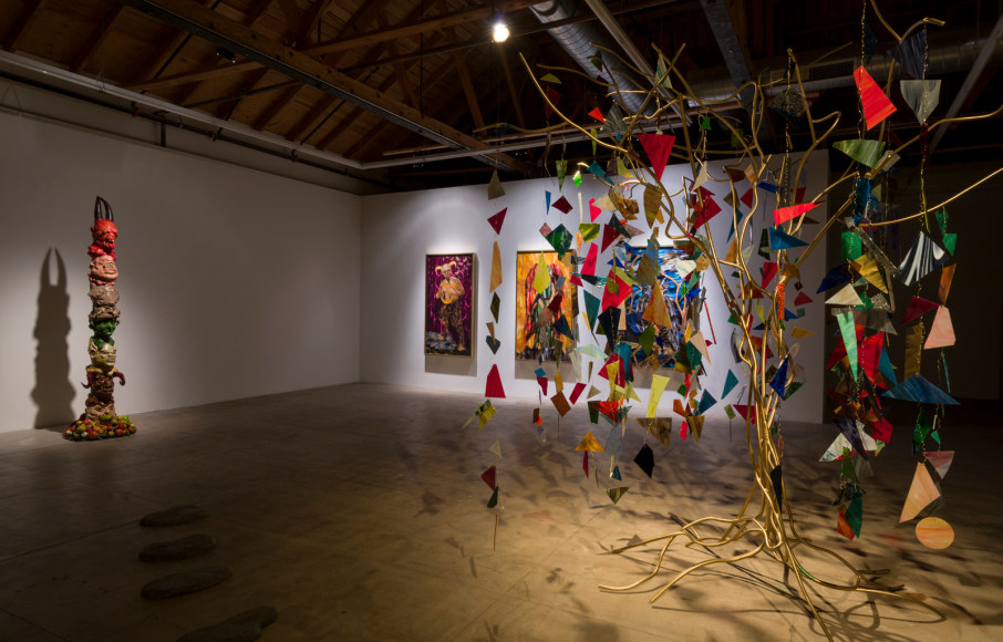 Installation view of Marnie Weber "Chapel of the Moon"