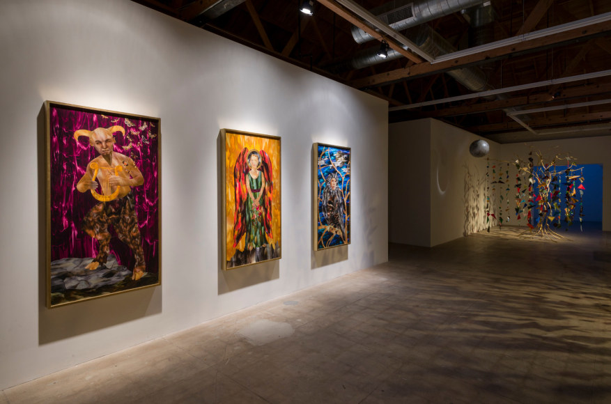 Installation view of Marnie Weber "Chapel of the Moon"