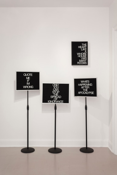 Installation view of Maynard Monrow "Under the Influence"