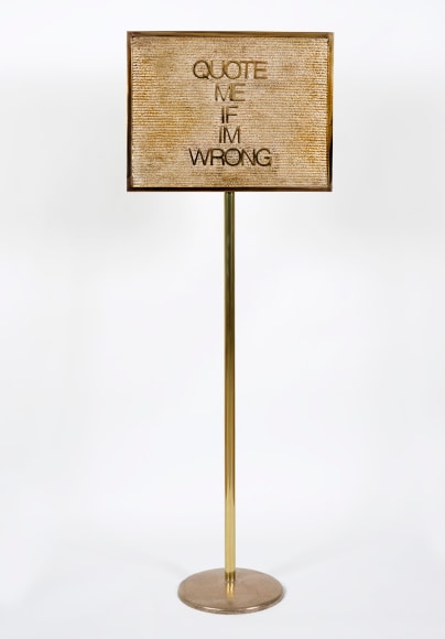 Maynard Monrow, Untitled / Quote Me, 2022