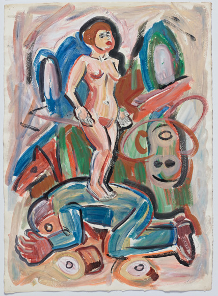 Viola Frey Untitled (Nude Woman on Lying Man), 1985