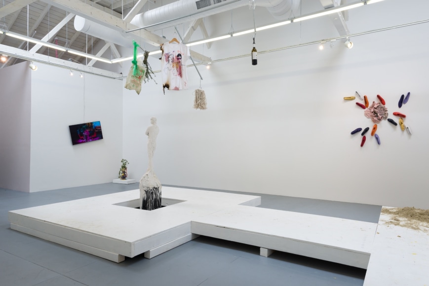 Installation view of Los Super Elegantes "I Am The Door"