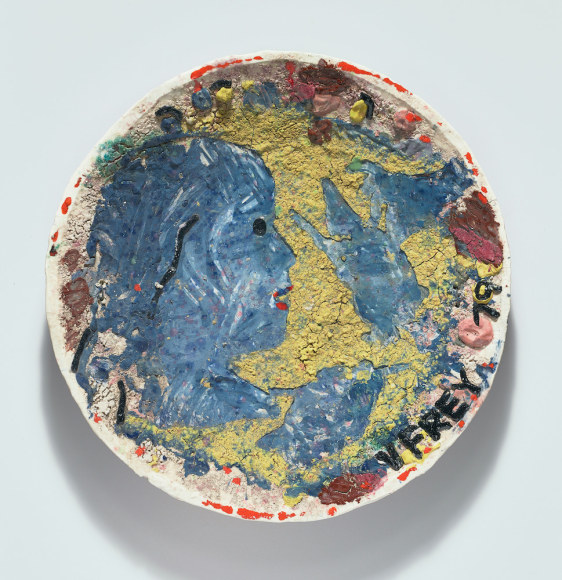 Viola Frey Crocker Series II (Blue Profile, Hand Drawing Horse), 1978