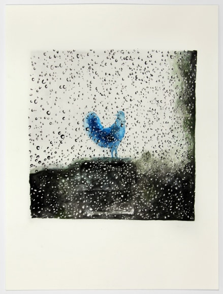 'Cock' in Trafalgar Square, 2014-2016, Watercolor on paper