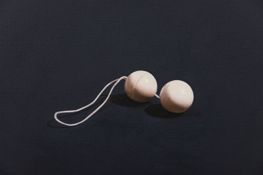 Detail of I'll Never Forgive You For This (Duo Tone Balls), 1990, Oil on canvas