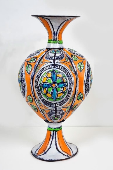 Elisabeth Kley, Large Red & Green Three Part Bottle, 2012