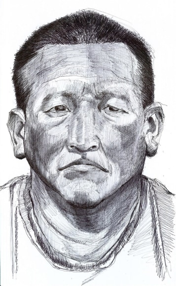 Roberto Guatemala, 2012. Ball point pen on paper. 14 x 18.5 in.