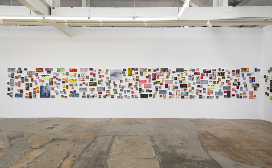 Installation view of Betty Tompkins Sex Works / WOMEN Words, Phrases and Stories