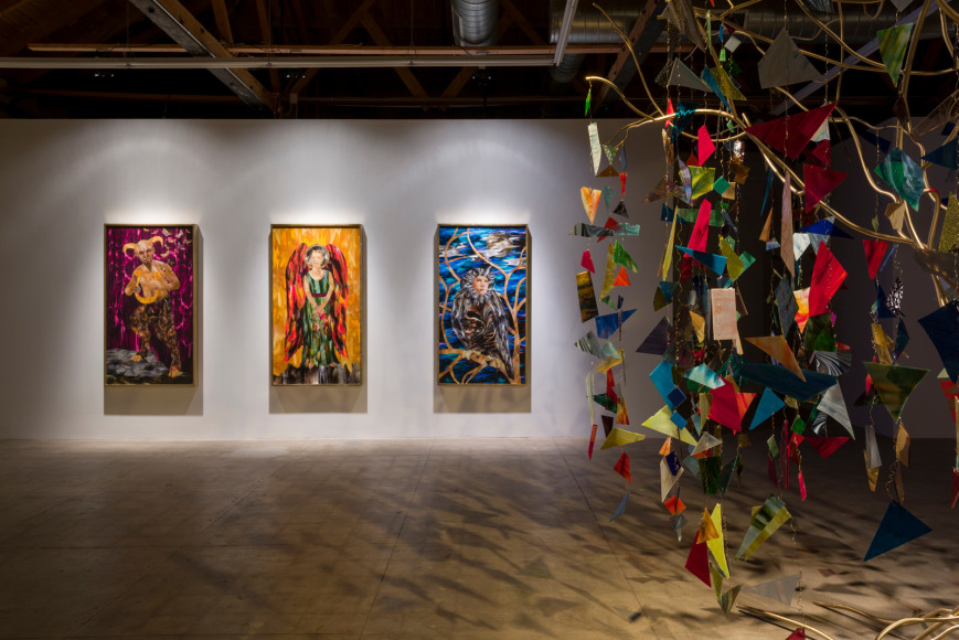 Installation view of Marnie Weber "Chapel of the Moon"