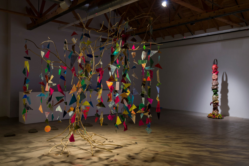 Installation view of Marnie Weber "Chapel of the Moon"