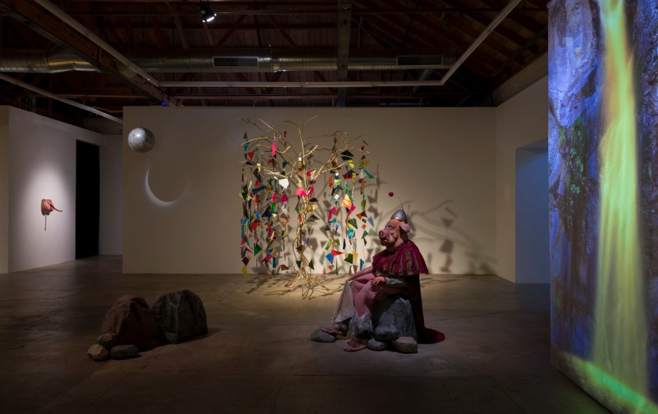 Installation view of Marnie Weber "Chapel of the Moon"