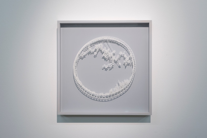 Ring - The Stargazer, 2015, Cut paper, Chinese xuan (rice) paper on silk