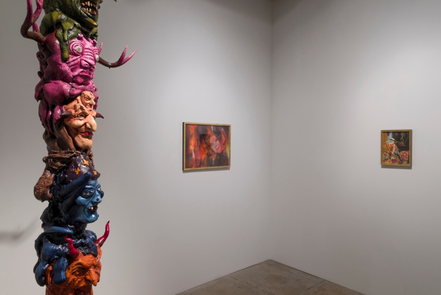 Installation view of Marnie Weber "Chapel of the Moon"