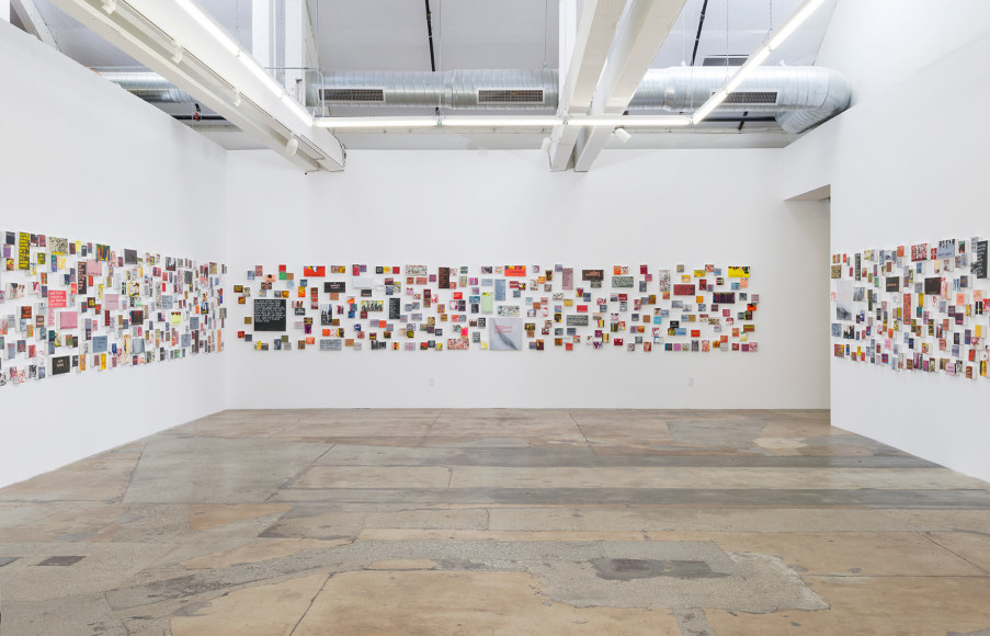 Installation view of Betty Tompkins Sex Works / WOMEN Words, Phrases and Stories