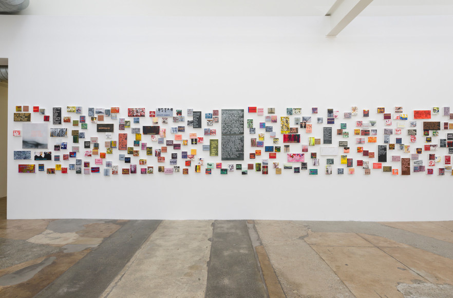 Installation view of Betty Tompkins Sex Works / WOMEN Words, Phrases and Stories