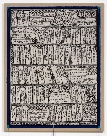 Hegemony or Survival, 2015, Merino wool stitched onto stretched linen