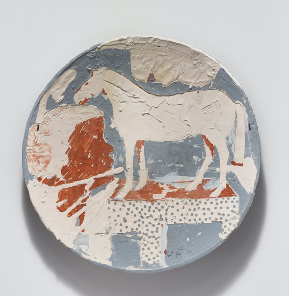 Viola Frey Untitled (Brown Profile with Horse), 1977