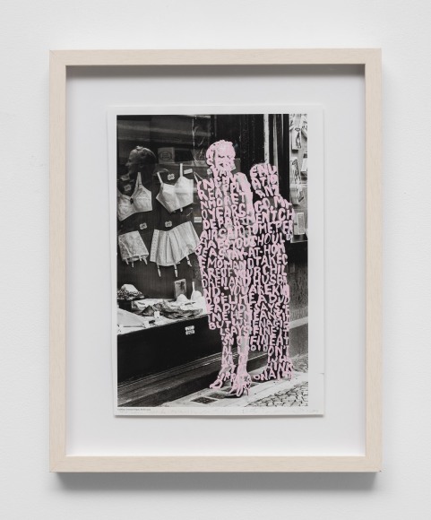 Betty Tompkins Women words (Helmut Newton #17), 2019
