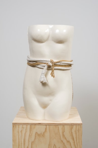S1.2 The Magician's Assistant, 2015, Ceramic and rope