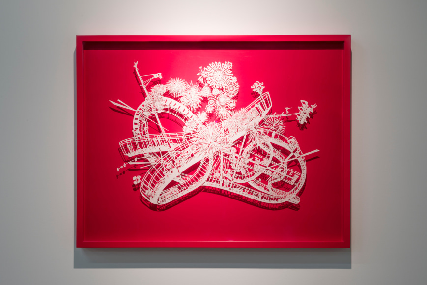 The Gymnast, 2015, Cut paper, Chinese xuan (rice) paper on silk
