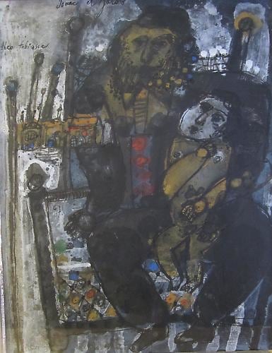 Theo Tobiasse Isaac et Jacob 1967 oil on canvas