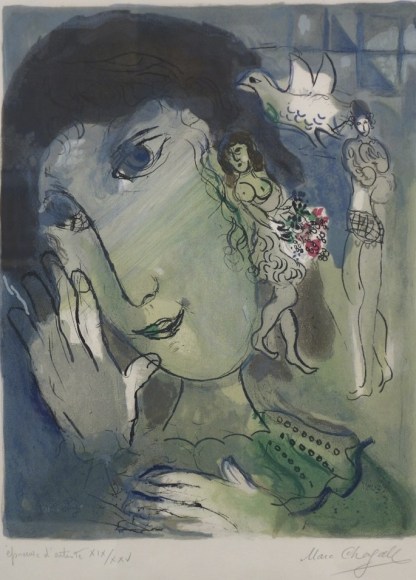 Marc Chagall The Poet 1966 Lithograph