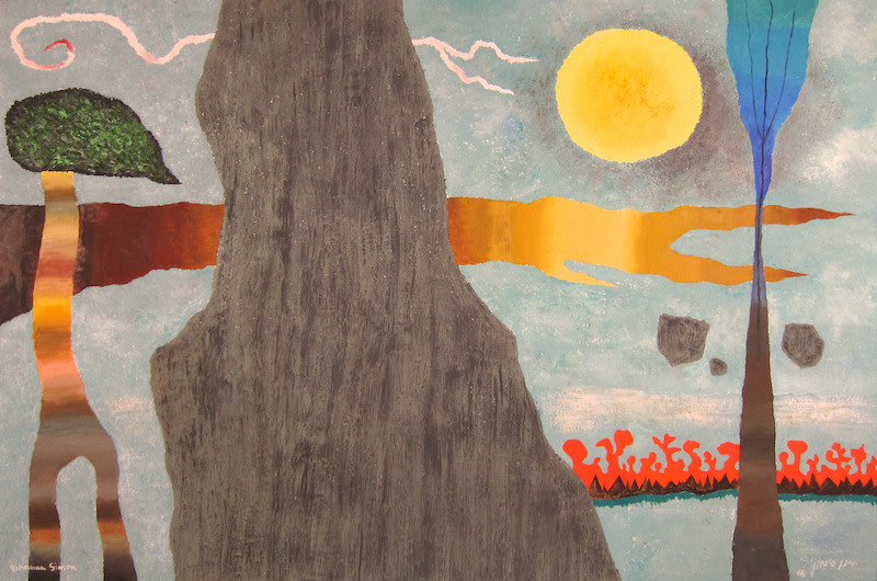 Yohanan Simon Fantastic Landscape Oil on Canvas