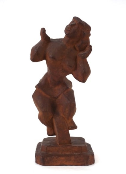 Chaim Gross Sculpture Girl on a Wheel
