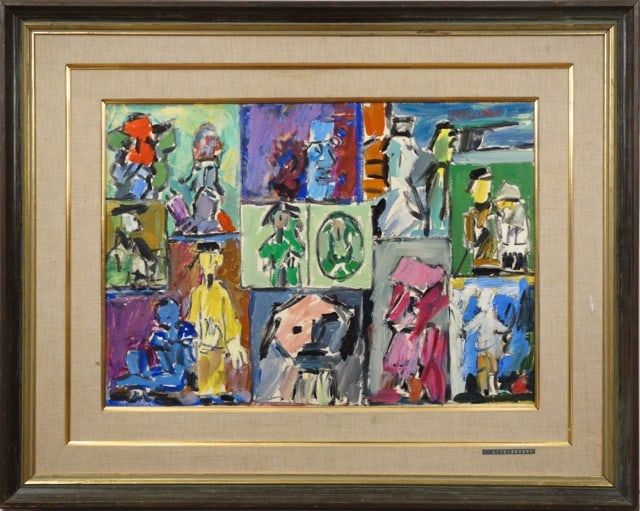 Pinchas Litvinovsky Israeli Oil on Canvas 1969 Title Mea She'arim
