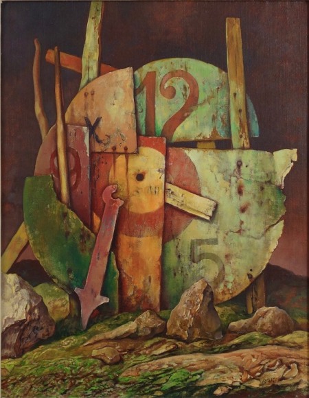 Samuel Bak Timepiece Oil on Canvas 1986