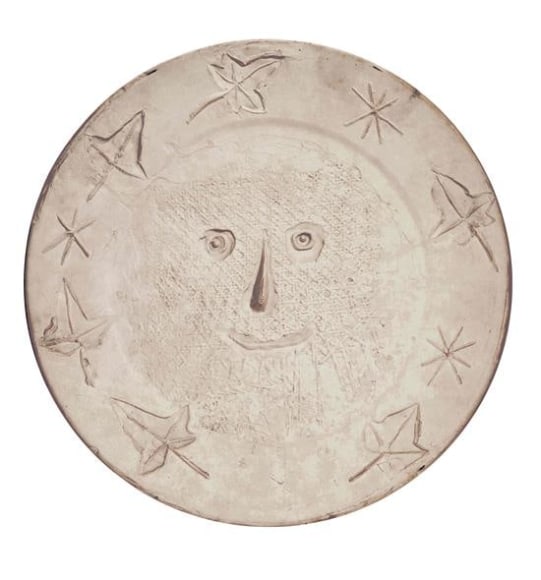 Pablo Picasso Visage auxs feuilles, 1956  Ceramic