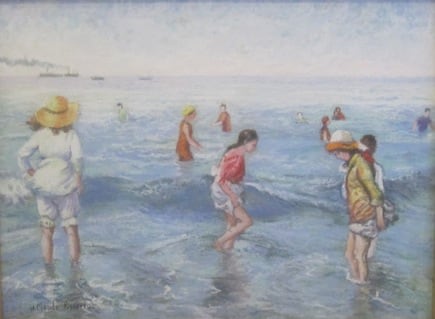 Hugues Claude Pissarro Les Baigneuses Oil on canvas Signed