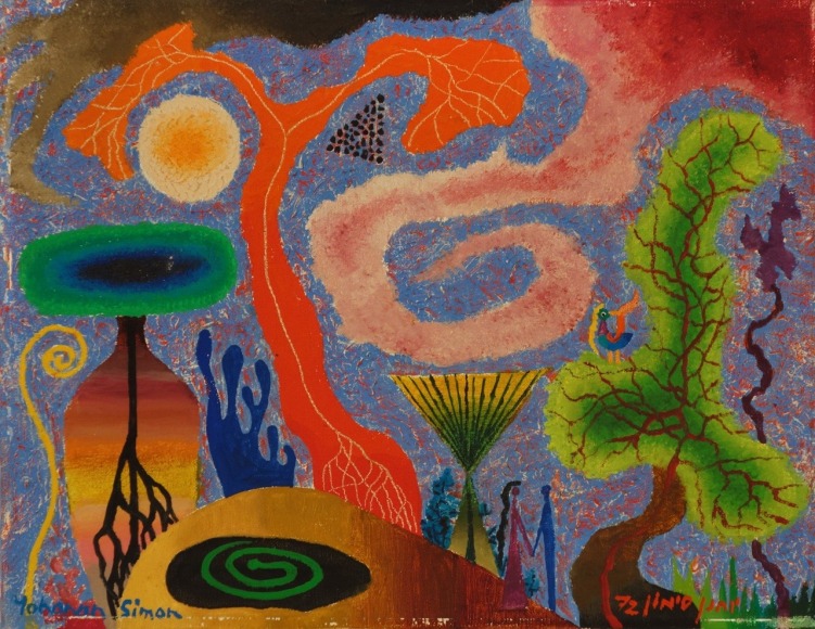 Yohanan Simon Swirl into Upright Oil on Canvas 1972