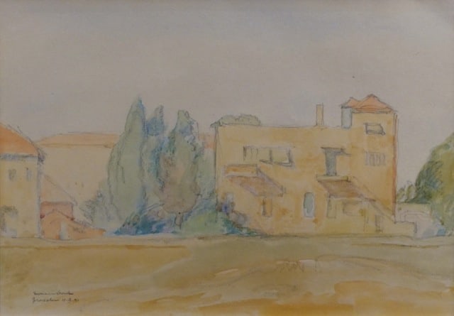 Hermann Struck German Israeli Jerusalem 1941 Watercolor Signed and Dated