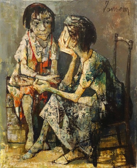 Jean Jansem Portrait Oil on Canvas