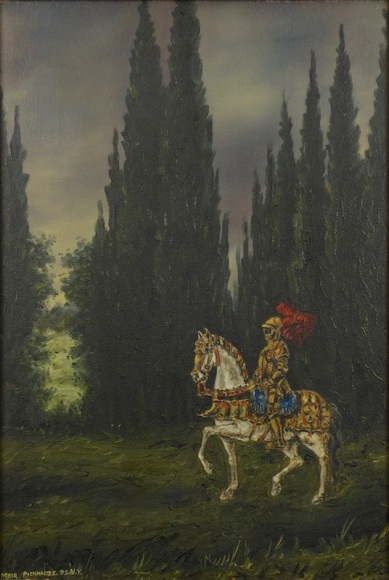 Meir Pichhadze Israeli Knight Oil on Canvas