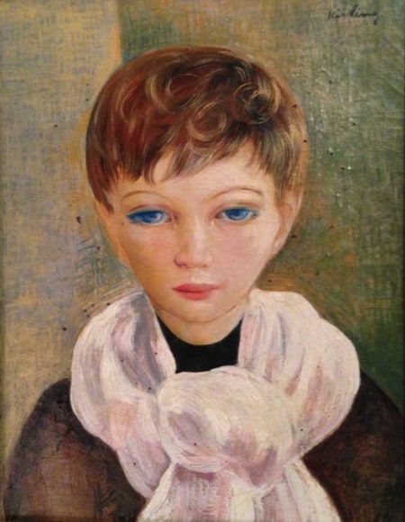 Moise Kisling Polish Portrait of a Young Boy Oil on Canvas