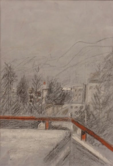 Liliane Klapisch French Israeli In the Mountains Drawing