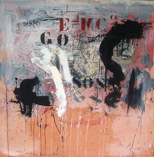 Igael Tumarkin Israeli Guernica Oil on Canvas