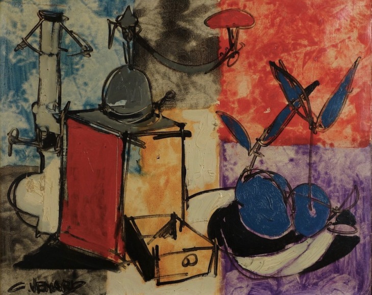 Claude Venard Still Life Oil on Canvas Signed