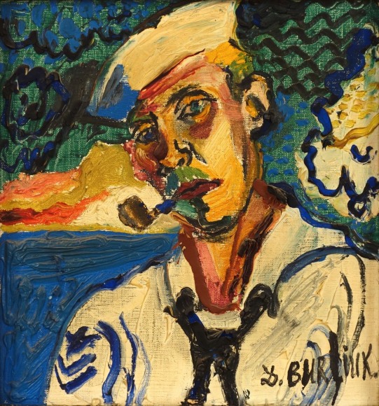 David Burliuk Sailor Oil on Canvas Signed