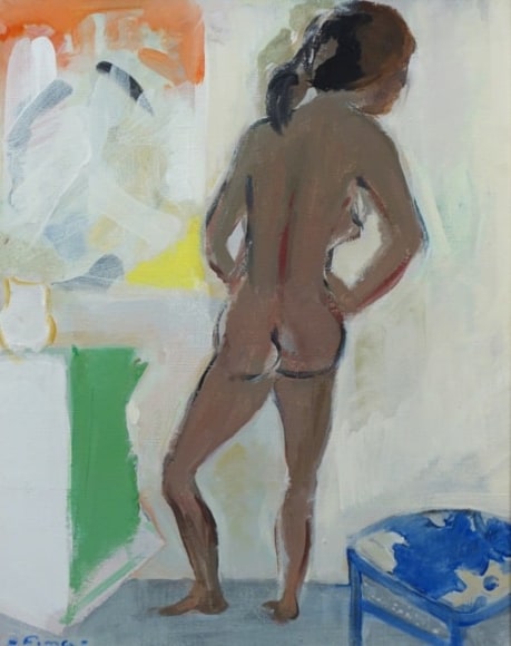 Efraim Roitenberg Fima Nude (The Artist's Wife) Oil on Canvas Israeli born China