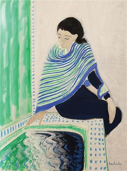 Andre Brasilier Oil on canvas The Moroccan Fountain