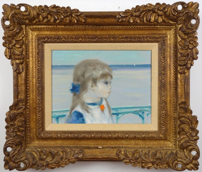 Andre Gisson Girl Near the Beach Oil on Canvas