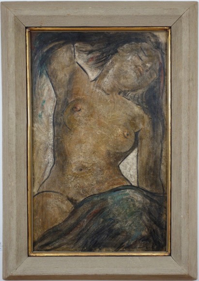 Angel Botello Nude Oil on Masonite Signed