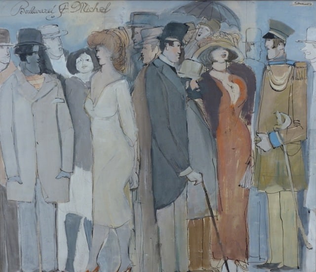 David Schneuer Painting Boulevard St. Michel