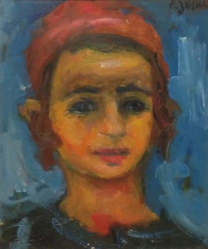 Jacques Zucker Portrait of a Boy Oil