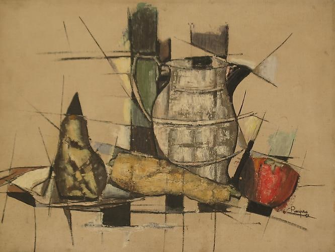 Arthur Pinajian Cubist Still Life 1959 Oil on canvas
